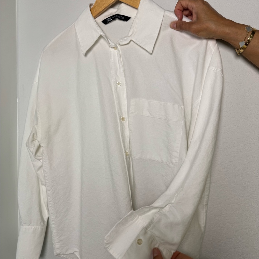 Zara linen White Shirt